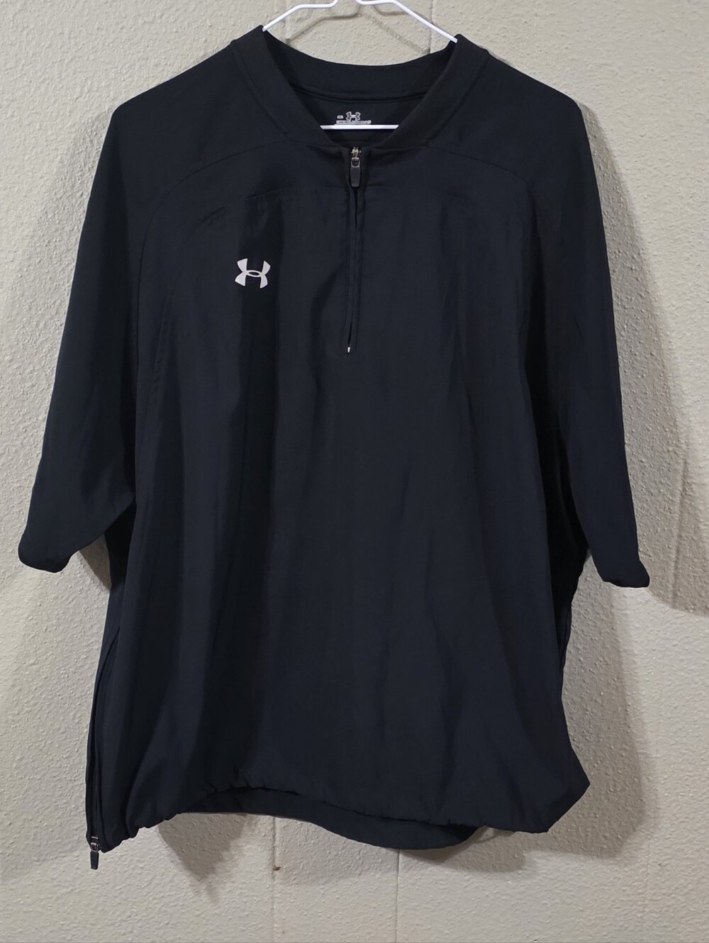 Under Armour Men's Black Half-Zip Pullover Utility Baseball Oversized Fit Sz M
